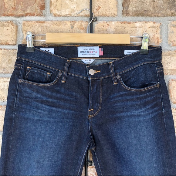 Lucky Brand Nade in USA Charlie Mid-Rise Skinny Jeans Dark Blue 6/28 Ankle - Picture 4 of 16